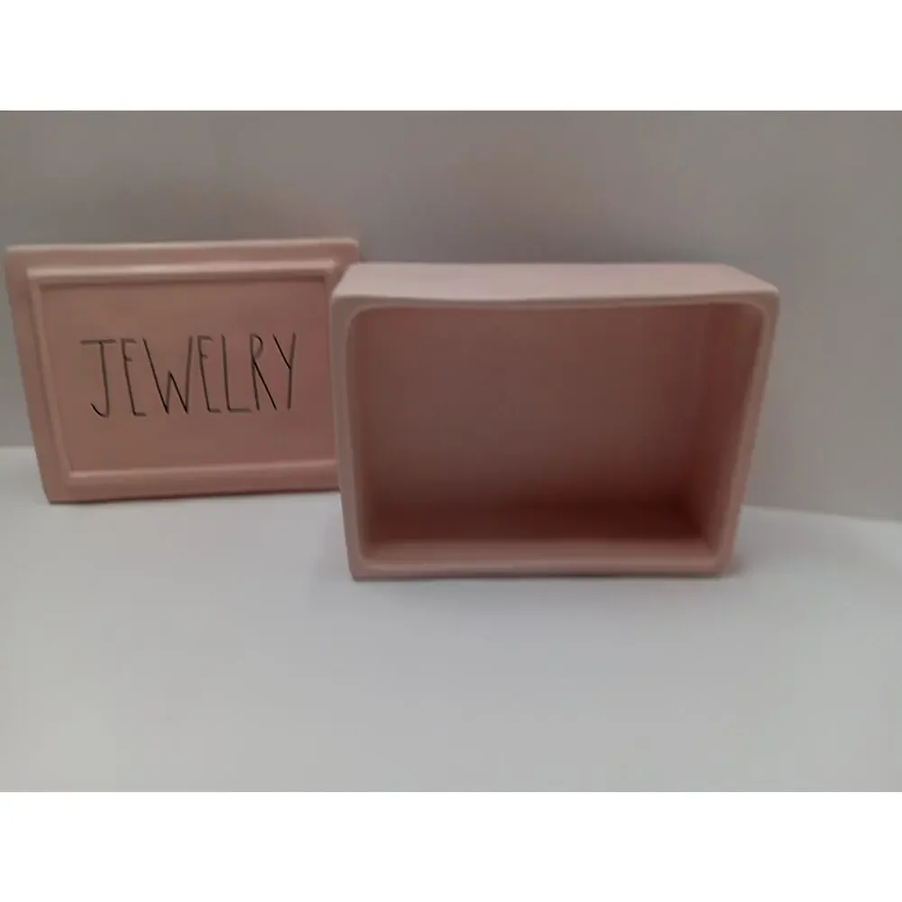 Rae Dunn Ceramic Jewlery Box Light Pink See Description